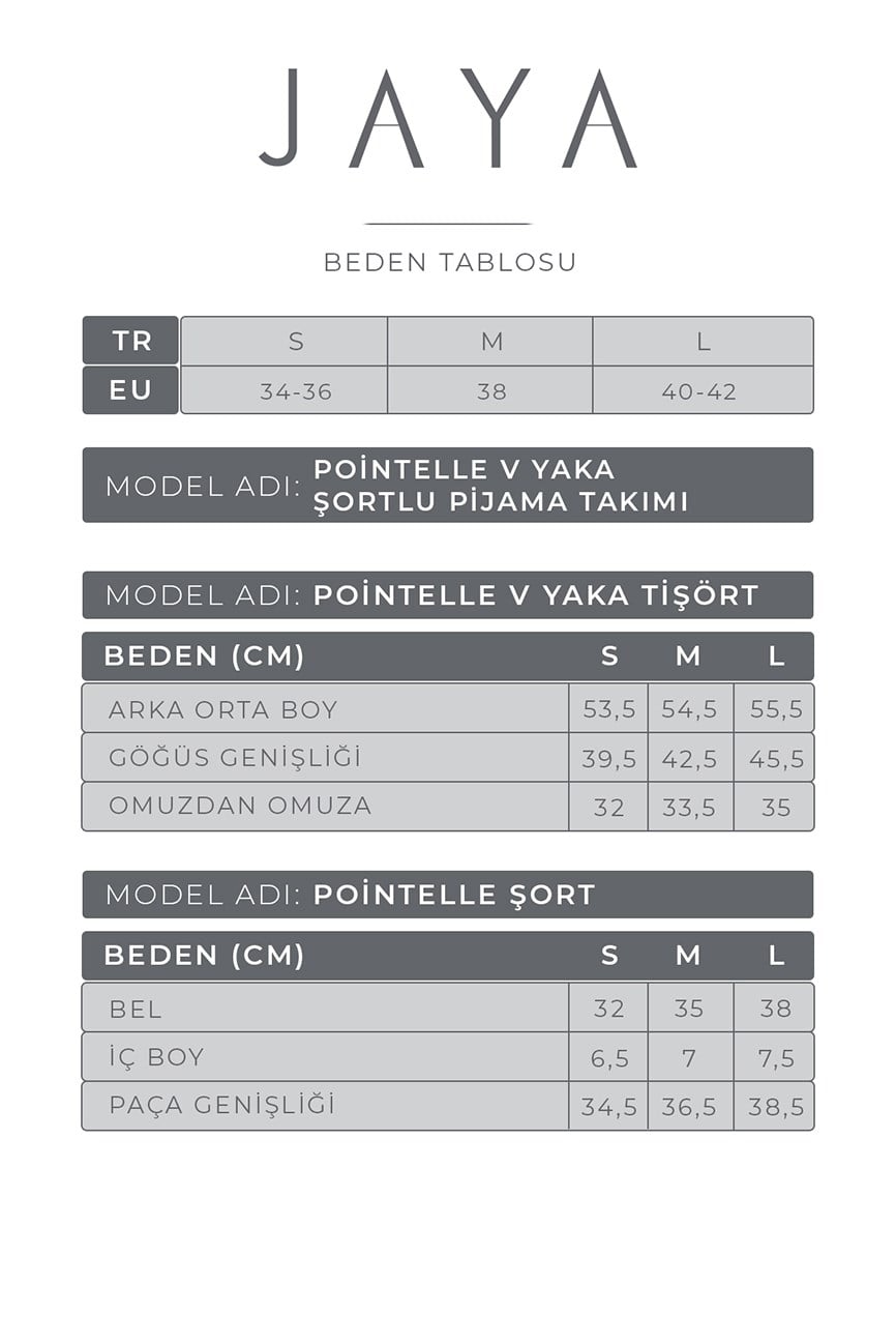 Pointelle V Yaka Şortlu Pijama Takımı / Beyaz