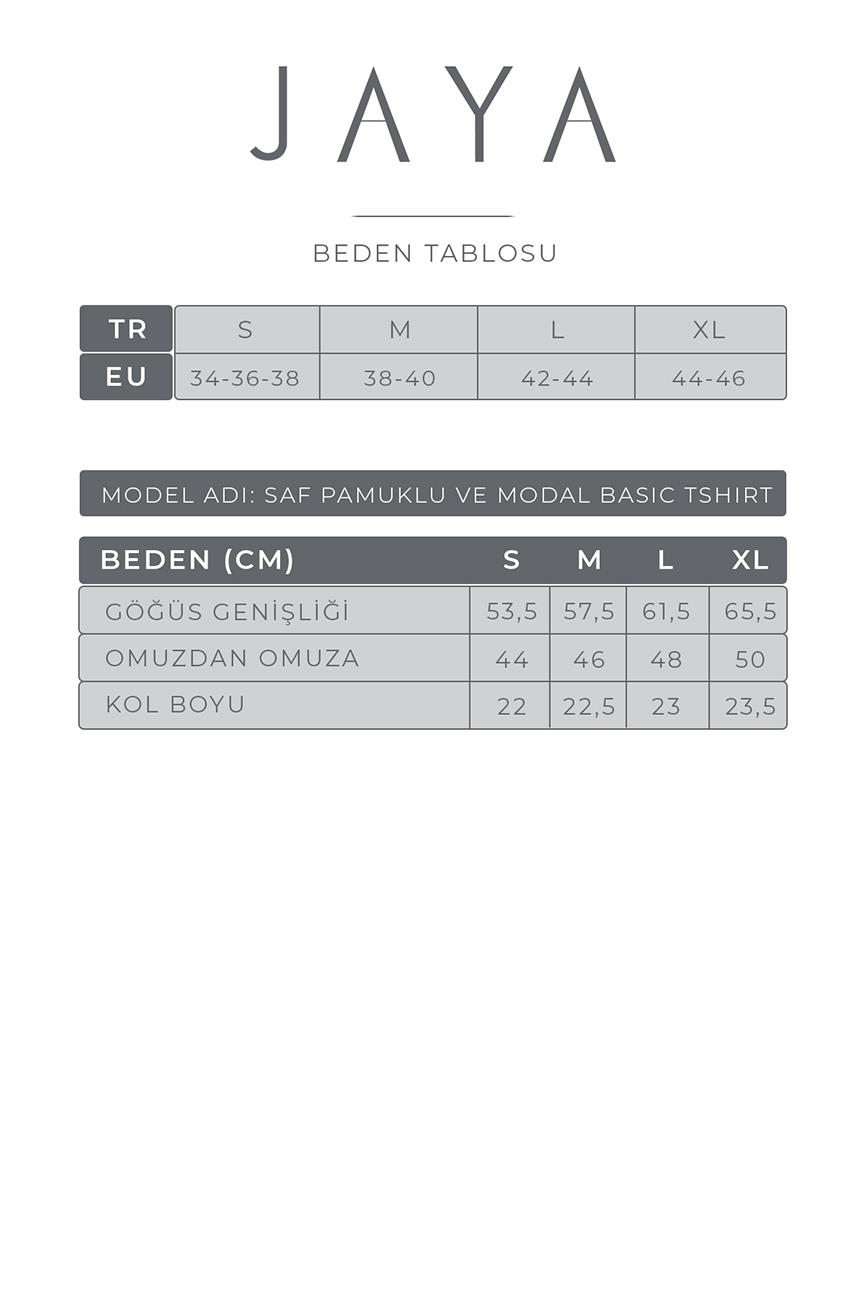 Saf Pamuklu ve Modal Basic Tişört / Beyaz