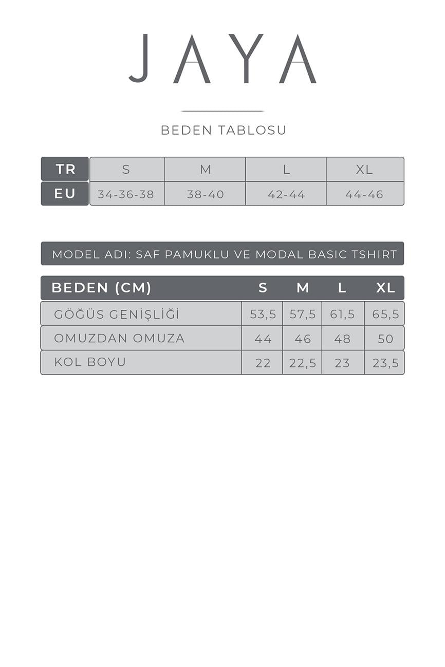 Saf Pamuklu ve Modal Basic Tişört / Siyah