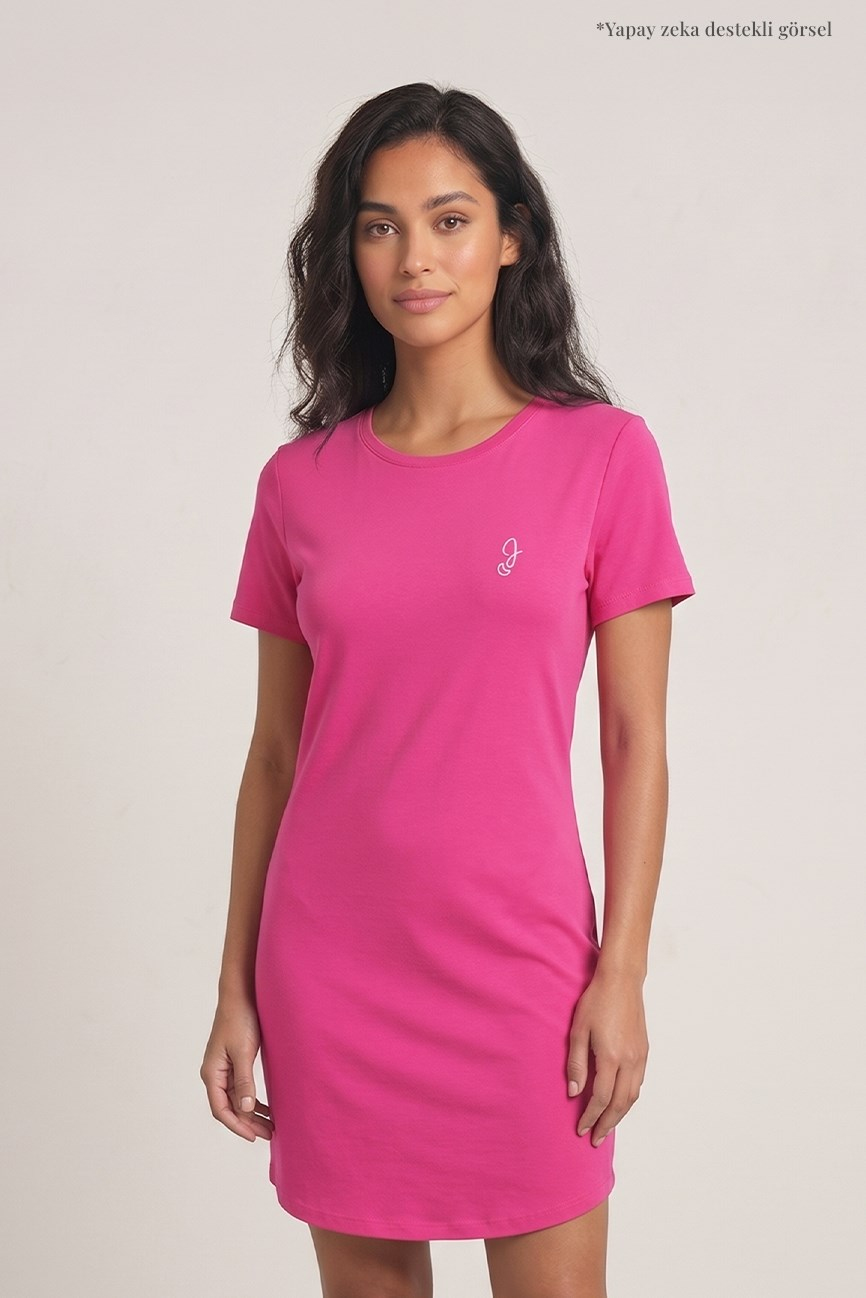 Viskon Gecelik / Pembe