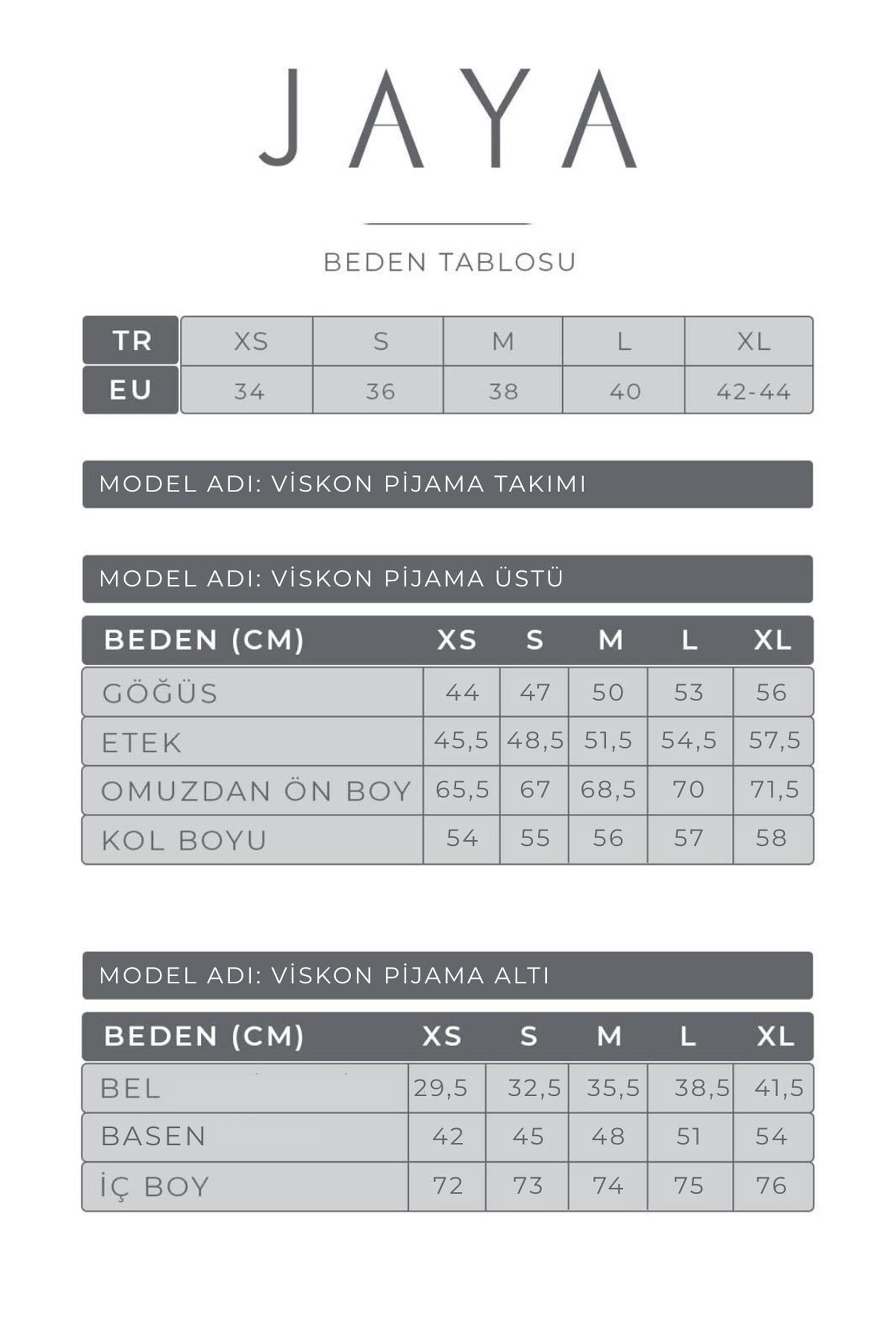 Viskon Kalp Desenli Biyeli Pijama Takımı / Beyaz