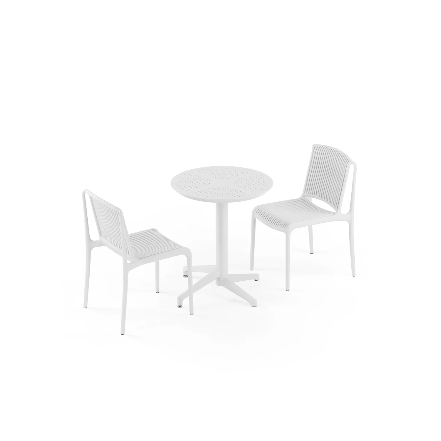 Bahçe, Balkon Takımı (Moon Katlanır Masa Ø60 cm + 2 Nes Sandalye)  Dış Mekan, Kafe, Restoran