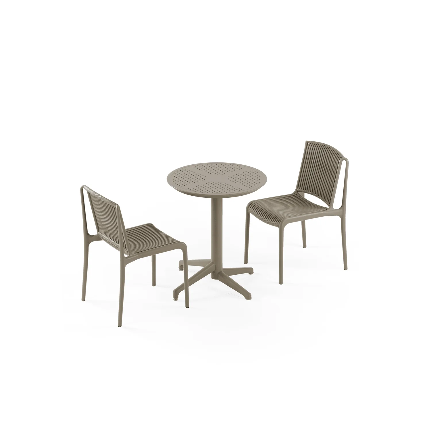 Bahçe, Balkon Takımı (Moon Katlanır Masa Ø60 cm + 2 Nes Sandalye)  Dış Mekan, Kafe, Restoran