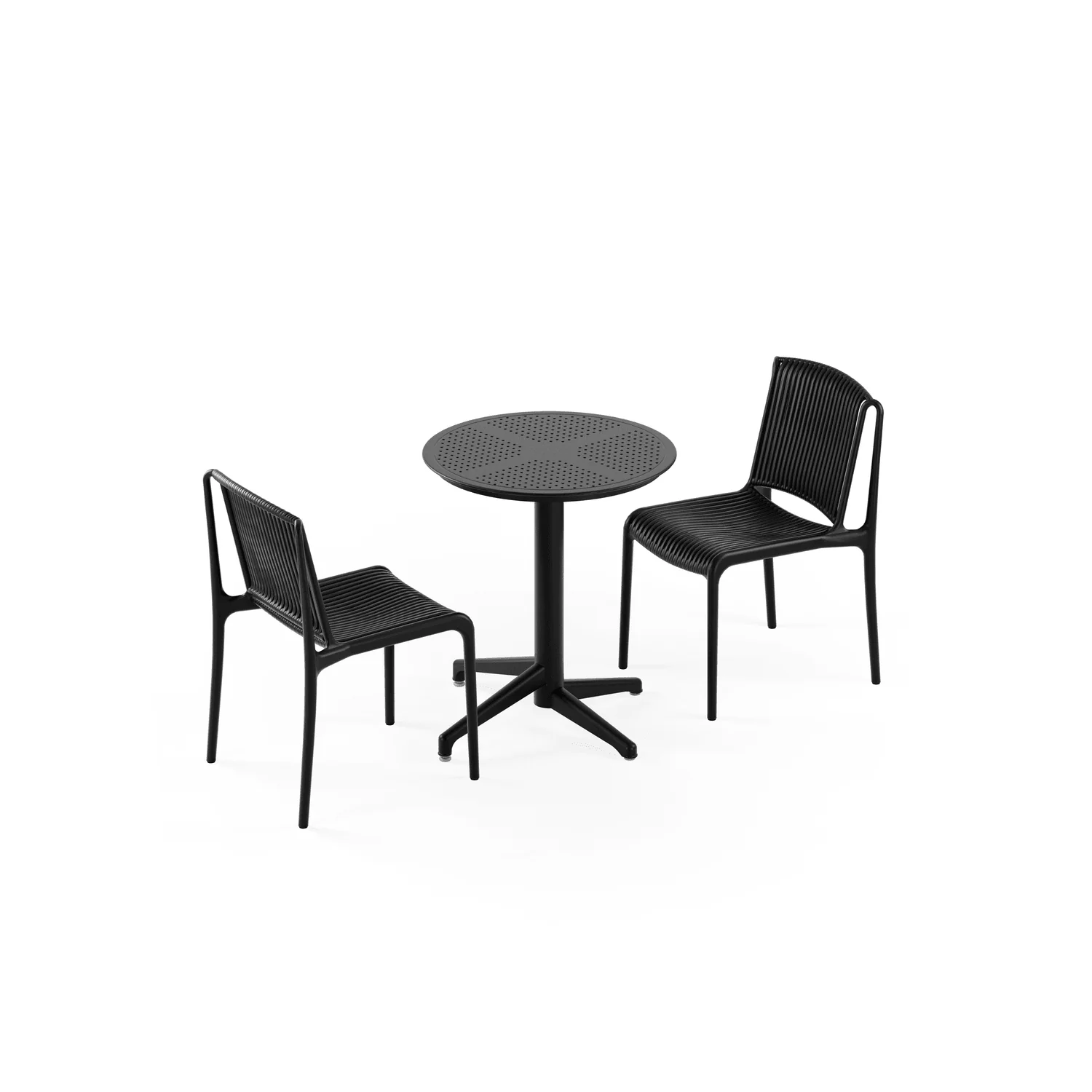 Bahçe, Balkon Takımı (Moon Katlanır Masa Ø60 cm + 2 Nes Sandalye)  Dış Mekan, Kafe, Restoran