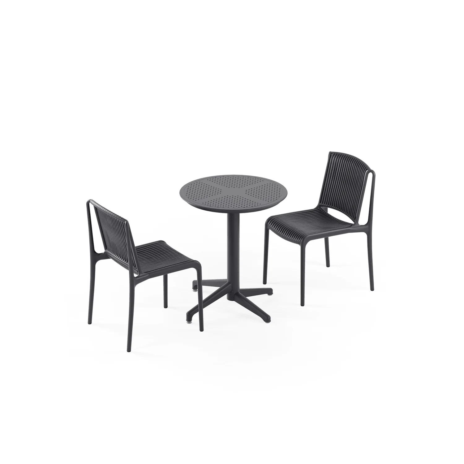 Bahçe, Balkon Takımı (Moon Katlanır Masa Ø60 cm + 2 Nes Sandalye)  Dış Mekan, Kafe, Restoran