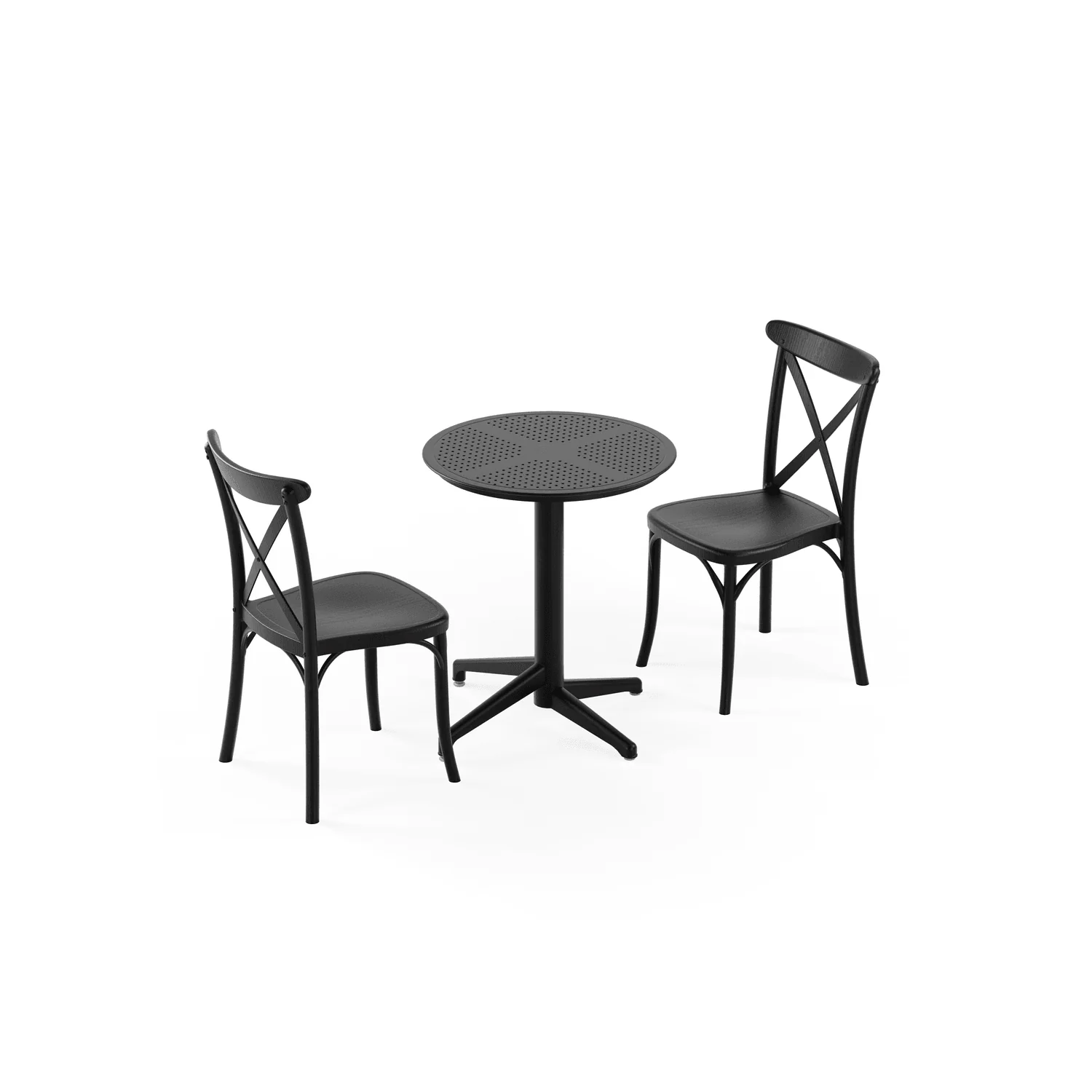 Bahçe, Balkon Takımı (Moon Katlanır Masa Ø60 cm + 2 Capri Sandalye)  Dış Mekan, Kafe, Restoran