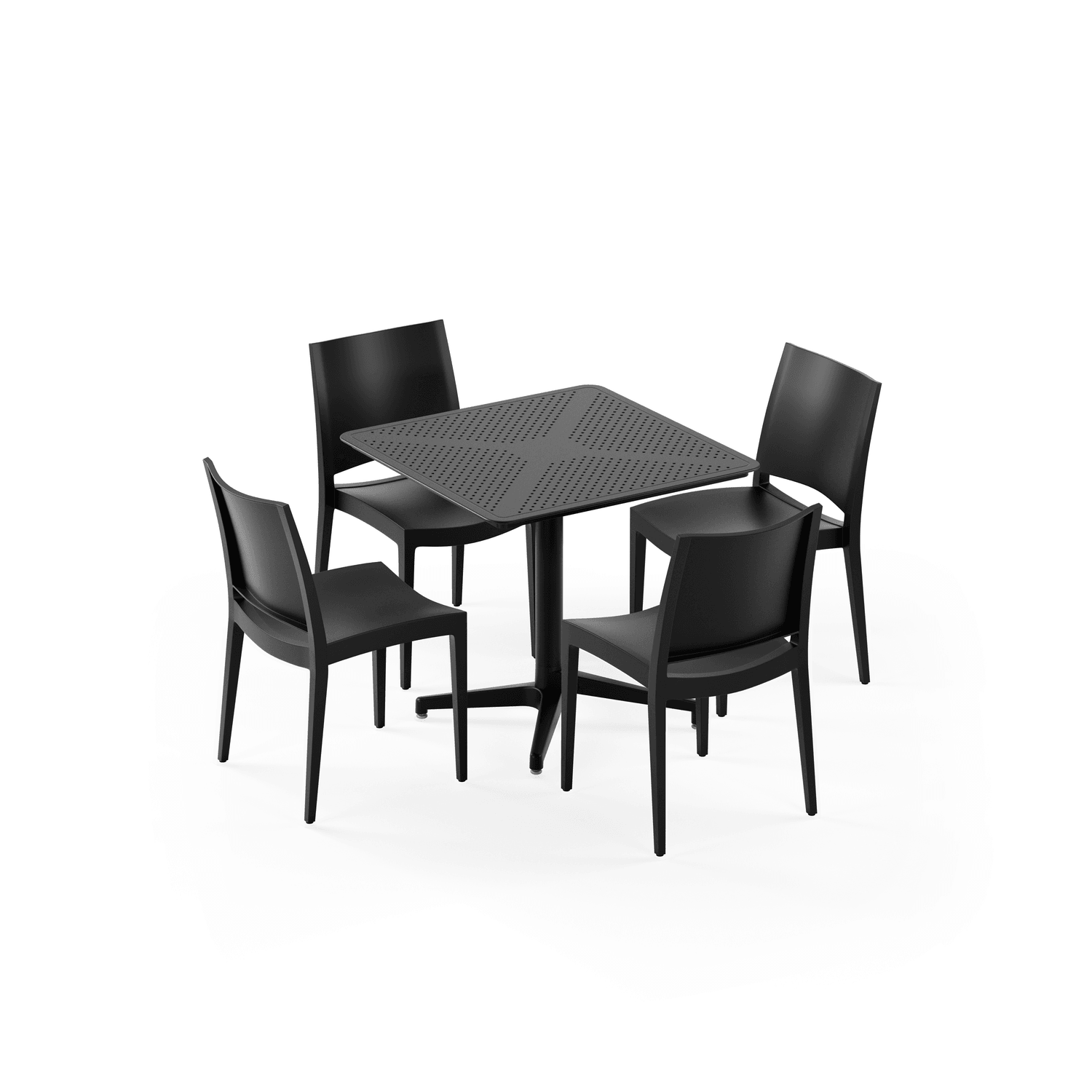 Bahçe, Balkon Takımı (Moon Katlanır Masa 80X80 cm + 4 Specto Sandalye)  Dış Mekan, Kafe, Restoran