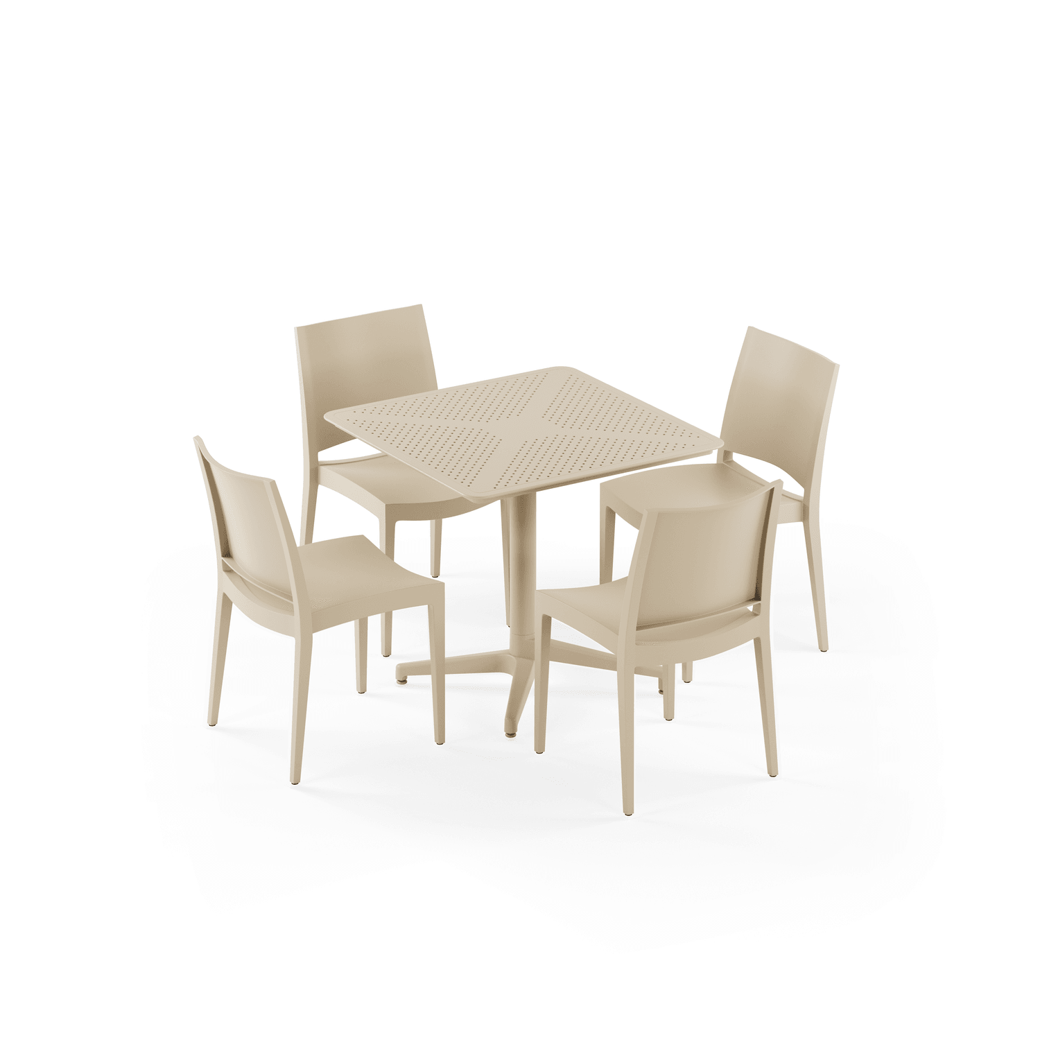 Bahçe, Balkon Takımı (Moon Katlanır Masa 80X80 cm + 4 Specto Sandalye)  Dış Mekan, Kafe, Restoran
