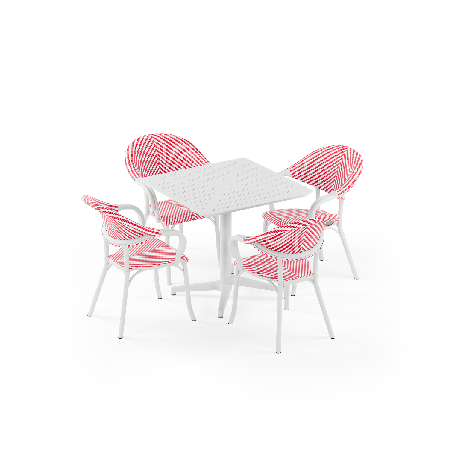 Bahçe, Balkon Takımı (Moon Katlanır Masa 80X80 cm + 4 Flash-N Sandalye)  Dış Mekan, Kafe, Restoran