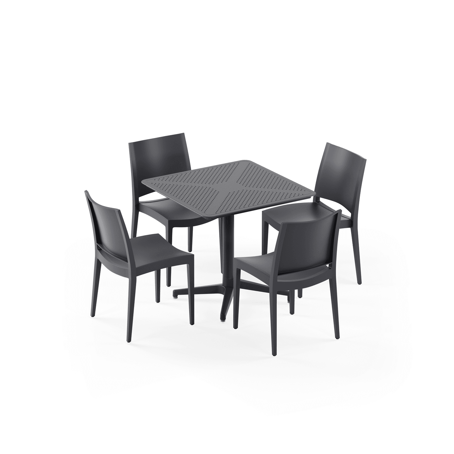 Bahçe, Balkon Takımı (Moon Katlanır Masa 80X80 cm + 4 Specto Sandalye)  Dış Mekan, Kafe, Restoran