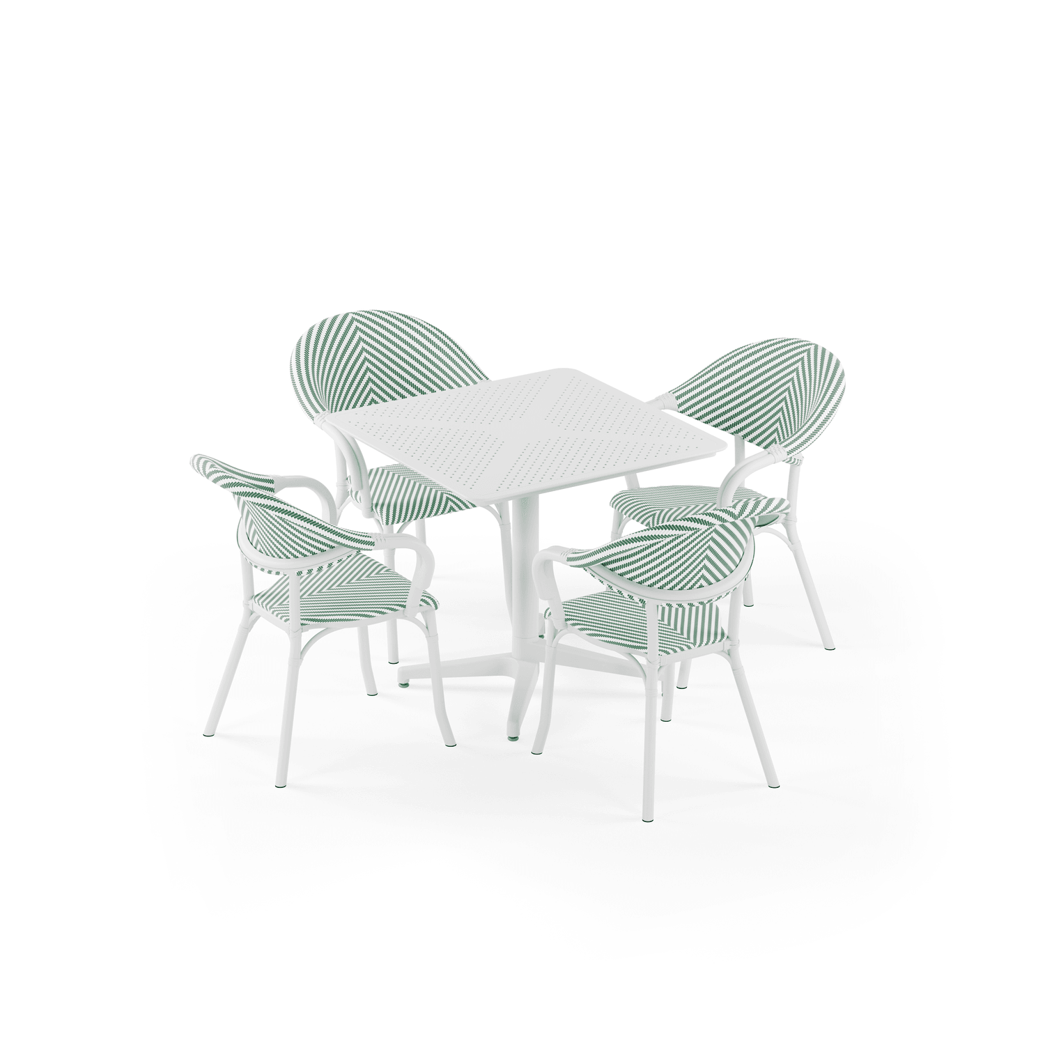 Bahçe, Balkon Takımı (Moon Katlanır Masa 80X80 cm + 4 Flash-N Sandalye)  Dış Mekan, Kafe, Restoran