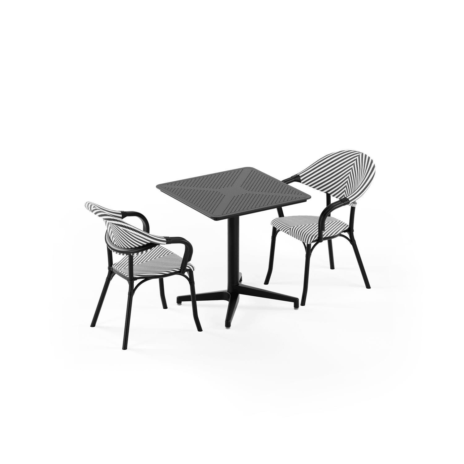 Bahçe, Balkon Takımı (Moon Katlanır Masa 70X70 cm + 2 Flash-N Sandalye)  Dış Mekan, Kafe, Restoran