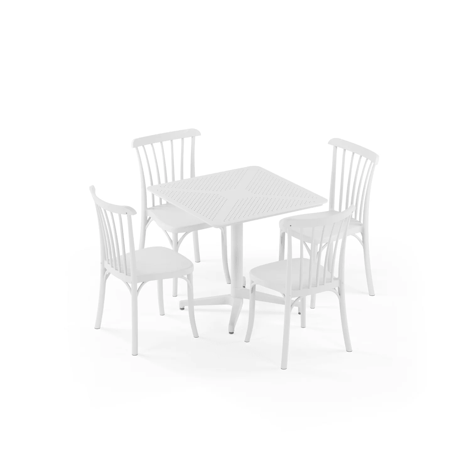 Bahçe, Balkon Takımı (Moon Katlanır Masa 80X80 cm + 4 Gozo Sandalye) Dış Mekan, Kafe, Restoran