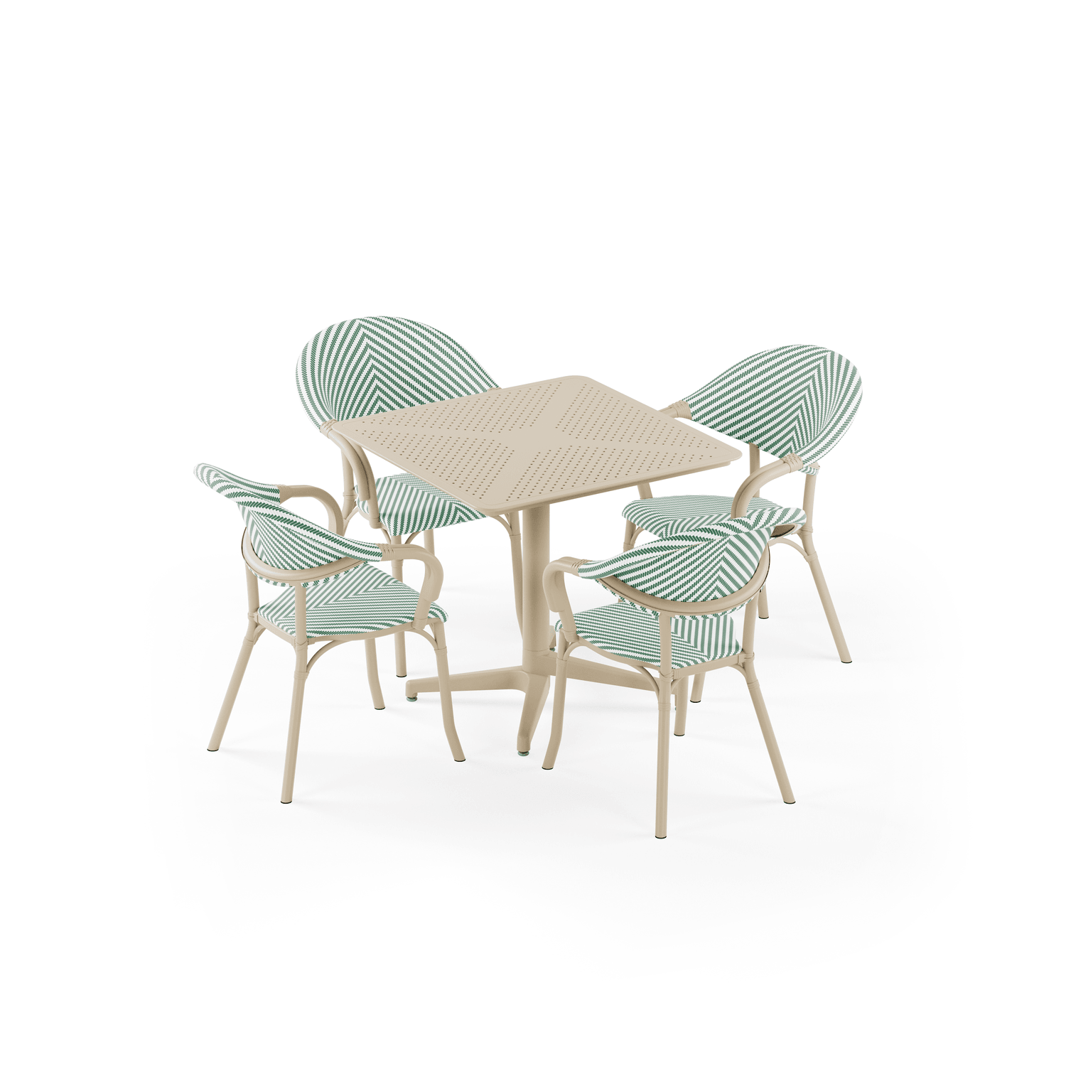 Bahçe, Balkon Takımı (Moon Katlanır Masa 80X80 cm + 4 Flash-N Sandalye)  Dış Mekan, Kafe, Restoran