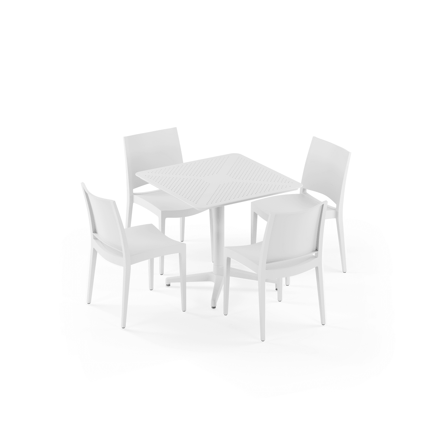 Bahçe, Balkon Takımı (Moon Katlanır Masa 80X80 cm + 4 Specto Sandalye)  Dış Mekan, Kafe, Restoran