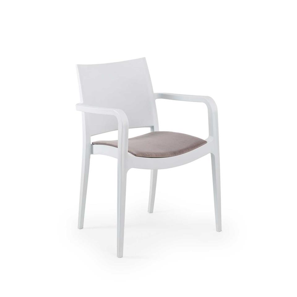 Specto-XL Pad Döşemeli Polipropilen Sandalye - Bahçe, Balkon, Kafe, Restoran İçin
