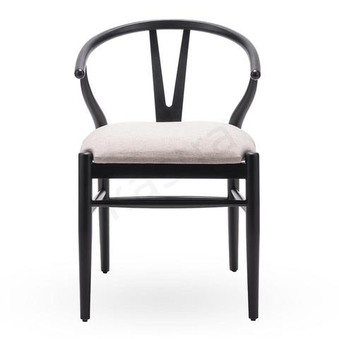 Wishbone Minderli Sandalye - Siyah