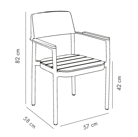 Kastra Alora Teak Alüminyum Kollu Sandalye 