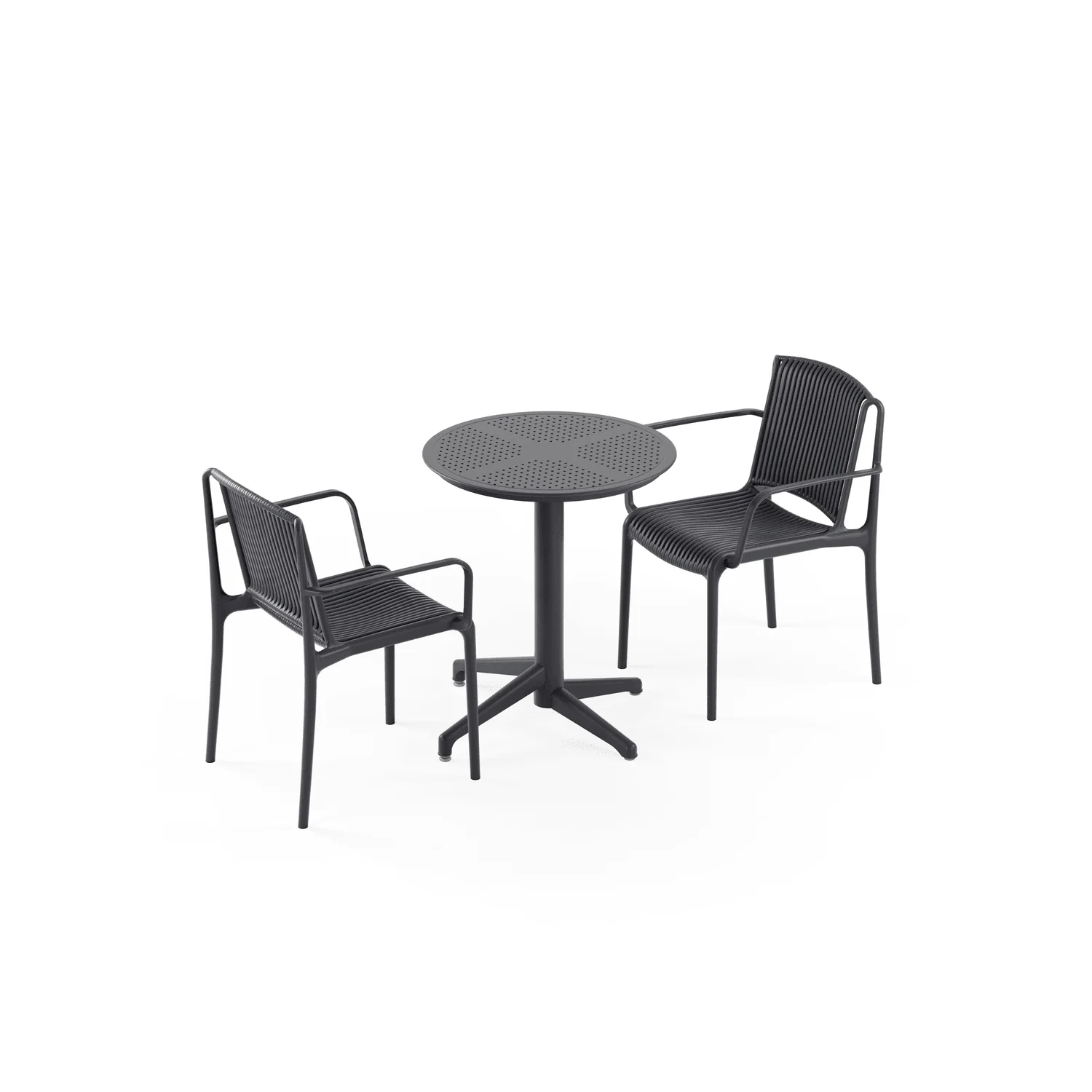 Kastra Bahçe Balkon Takımı (Moon Katlanır Masa Ø60 cm + Nes Kollu Sandalye) 
