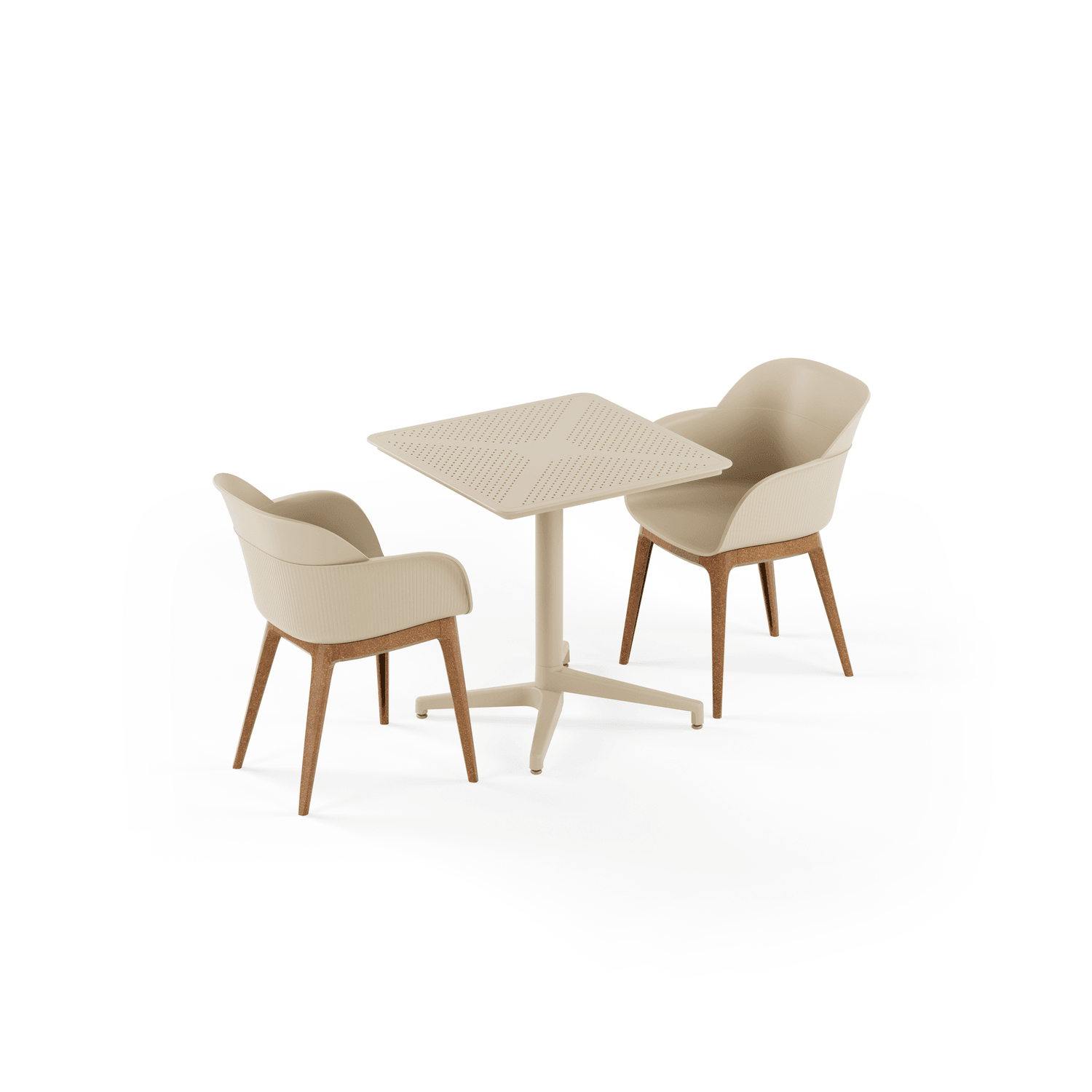 Kastra Balkon Takımı (Moon Katlanır Masa 70X70 cm + Shell-WP Sandalye) 