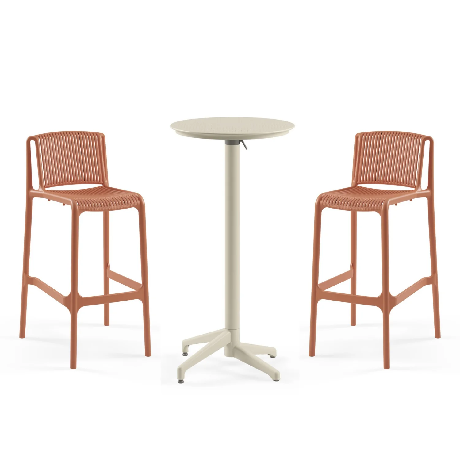 Kastra Bar Masa Takımı (Moon Katlanır Bar Masası Ø60 cm + Nes Bar Sandalyesi 75 cm) 
