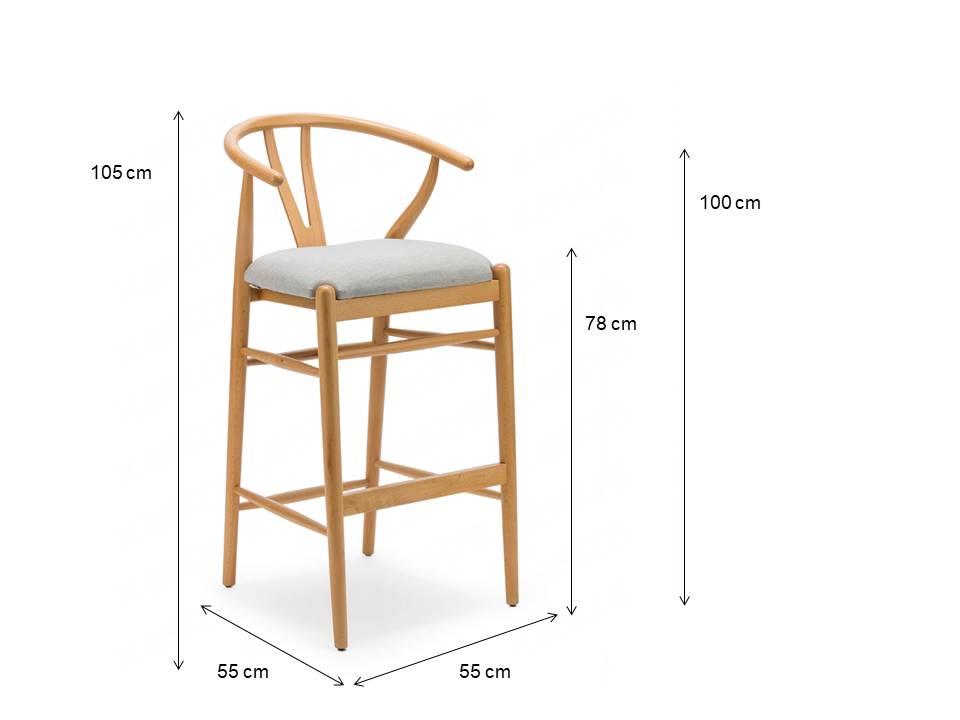 Kastra Wishbone Bar Sandalyesi Kumaşlı 