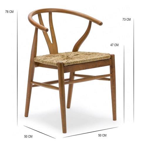 Kastra Wishbone Hasırlı Sandalye - Naturel 
