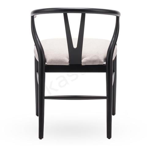 Kastra Wishbone Minderli Sandalye - Siyah 