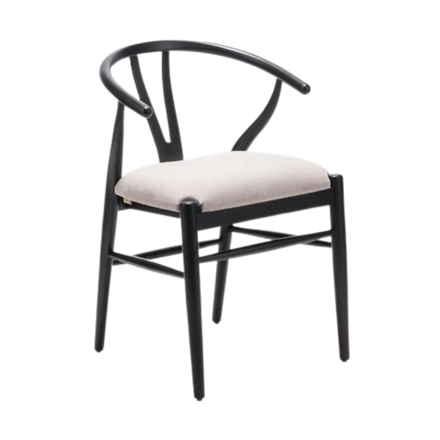 Kastra Wishbone Minderli Sandalye - Siyah 