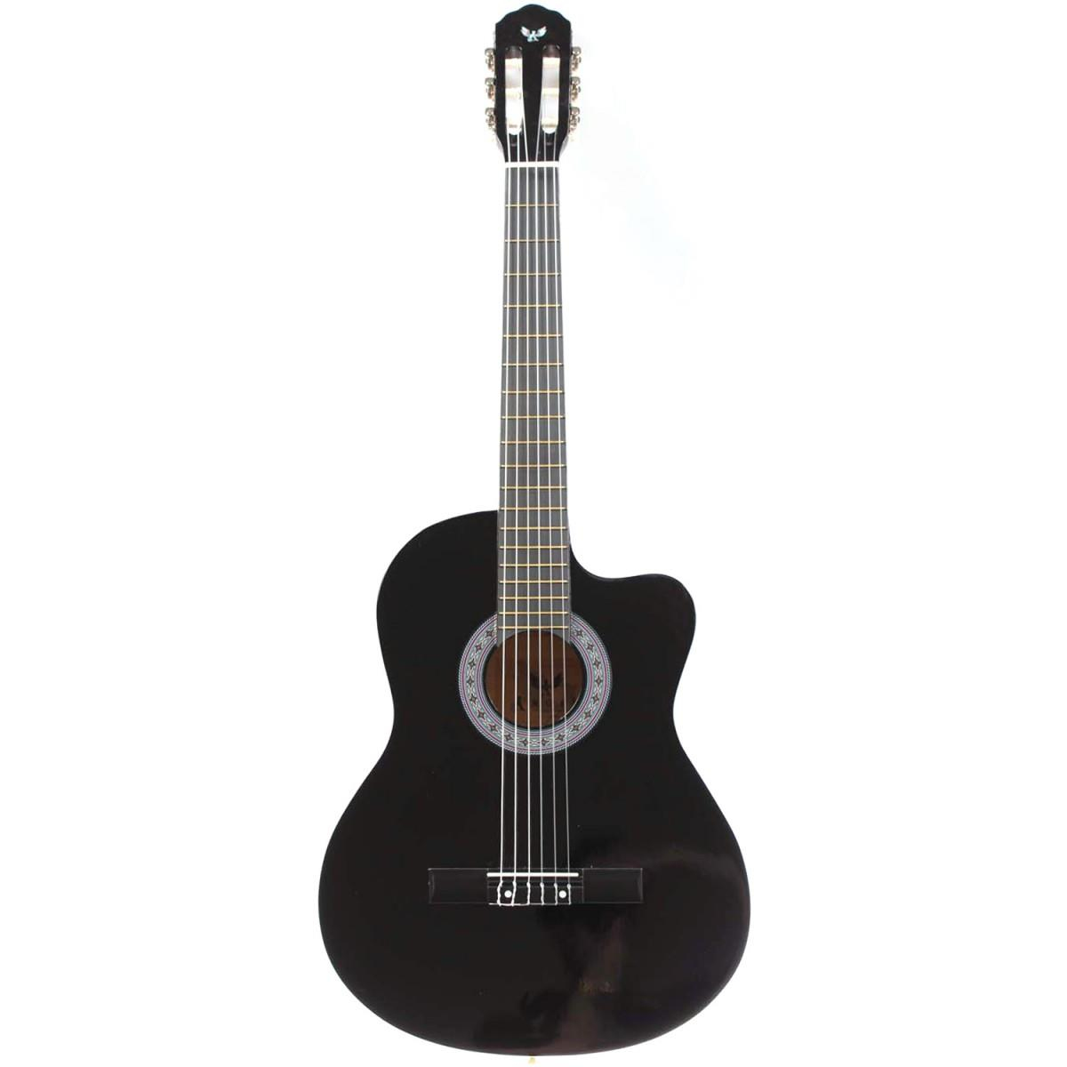 Angel ACG100C-BK 4/4 Cutaway Siyah Klasik Gitar