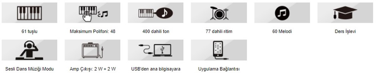 Casio Casiotone CT-S200RDC2 61 Tuşlu Org (Kırmızı)