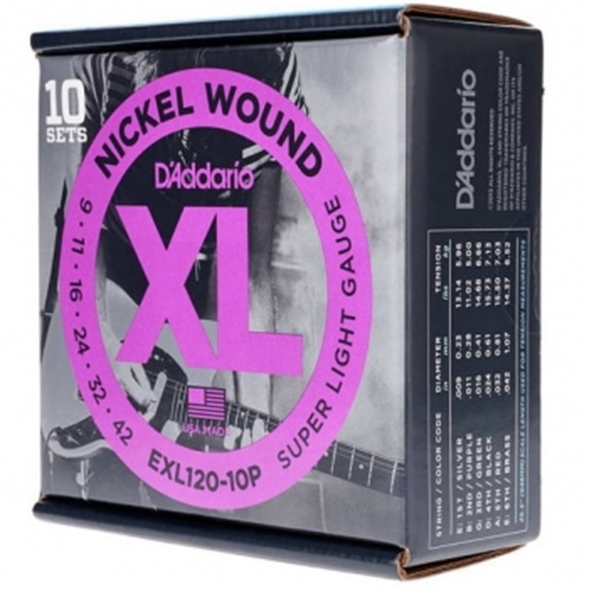 DADDARIO EXL120-10P (10 SET) ELEKTRO GİTAR TEL SETİ, XL, 9-42