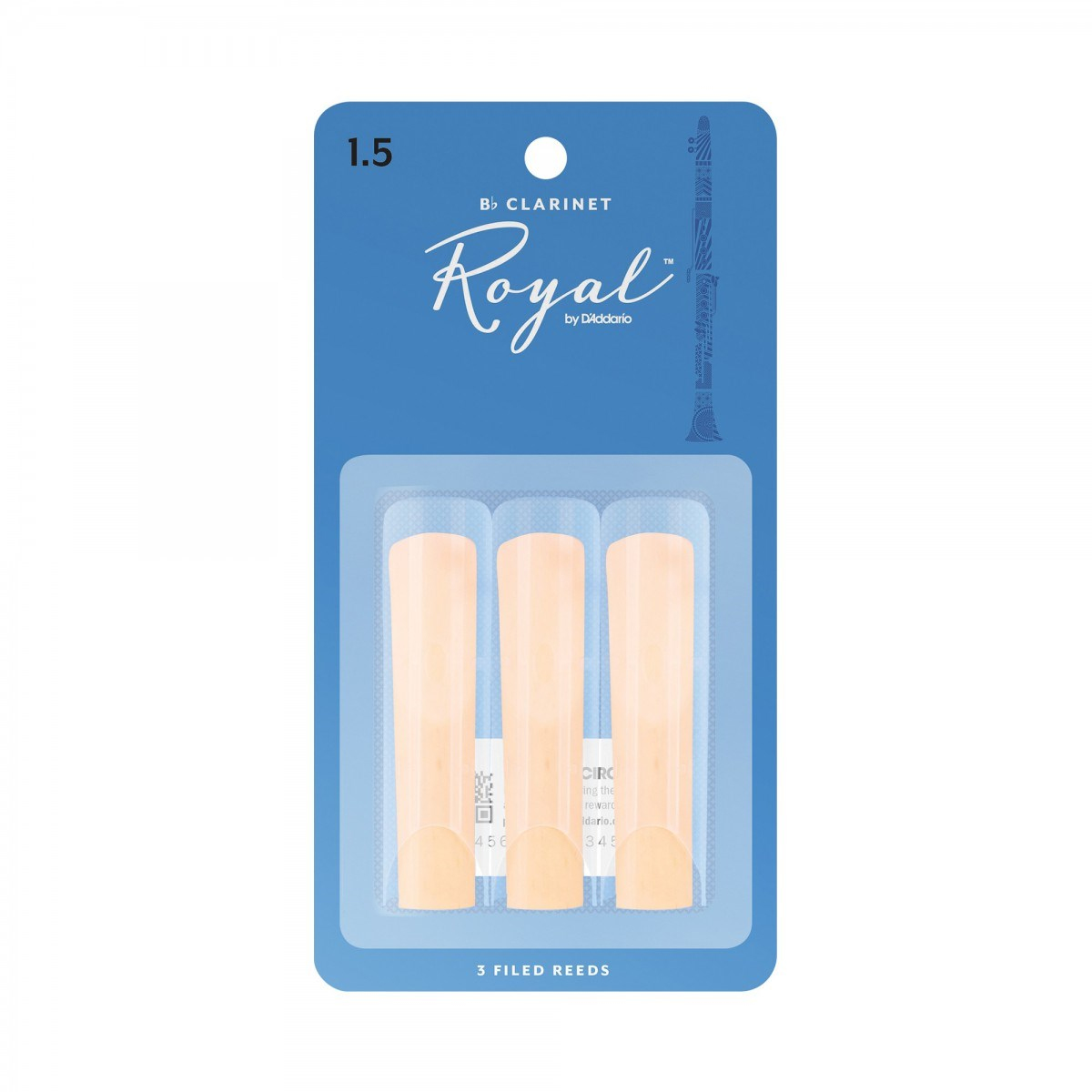 D'Addario Woodwinds Royal RCB0315 Sib Klarnet Kamışı (3 lü) No:1.5