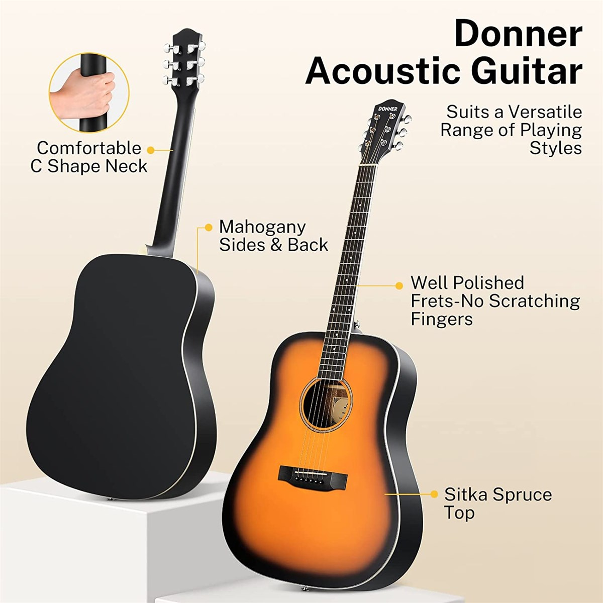 Donner DAG-1S Akustik Gitar Paketi