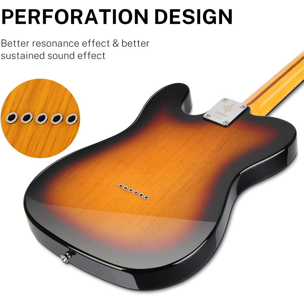 Donner DJC-1000S TL Thinline F Hole Elektro Gitar Paketi