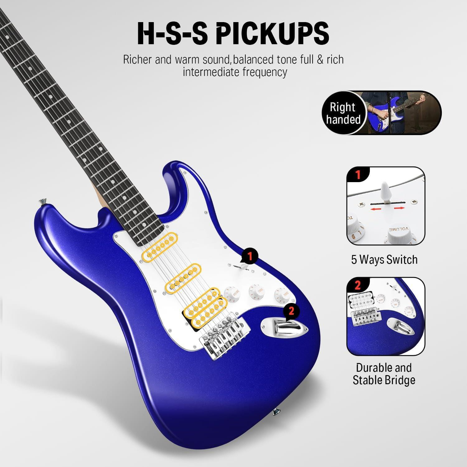 Donner DST-100L ST Elektro Gitar (Sapphire Blue)