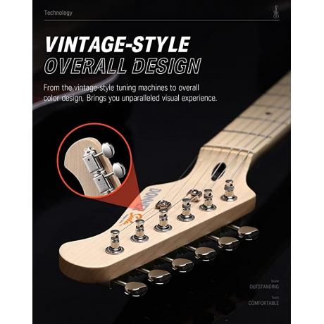 Donner DST-152 Full-Size ST Elektro Gitar (Siyah)