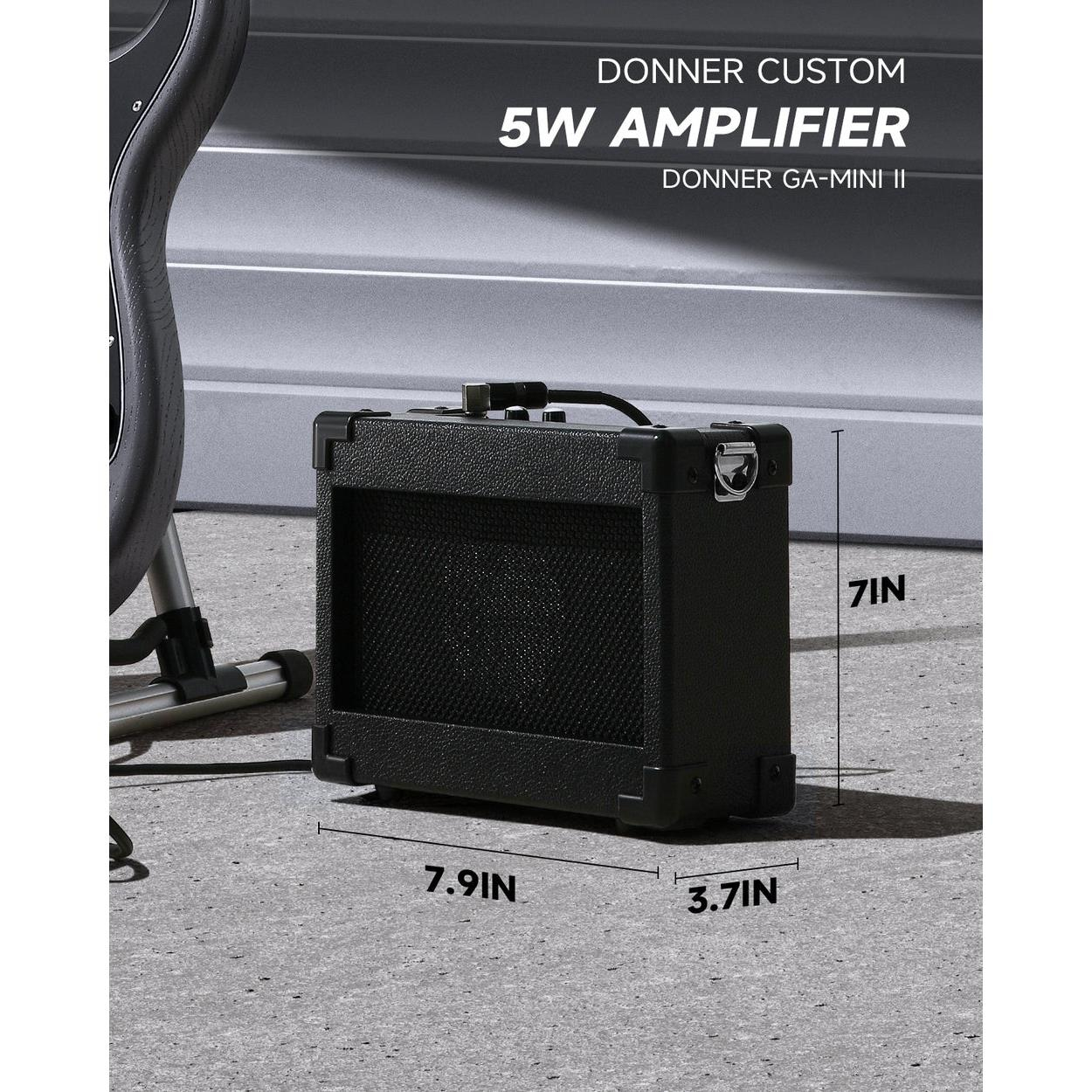 Donner DST-80 ST Elektro Gitar Seti (Matton Black)