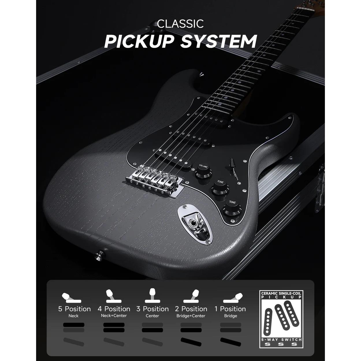 Donner DST-80 ST Elektro Gitar Seti (Matton Black)