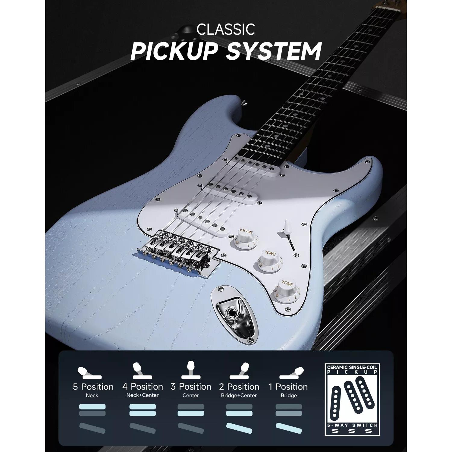 Donner DST-80 ST Elektro Gitar Seti (Sonic Blue)