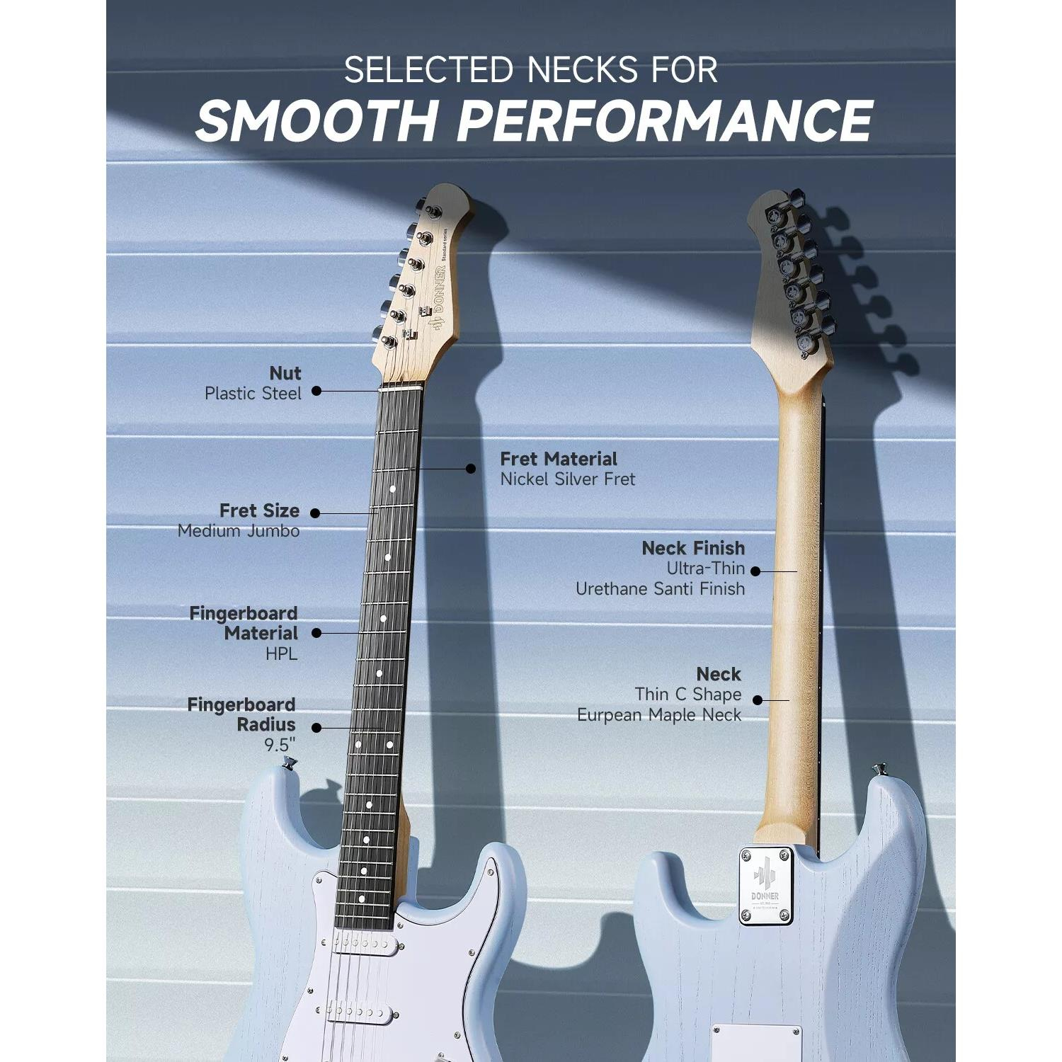 Donner DST-80 ST Elektro Gitar Seti (Sonic Blue)