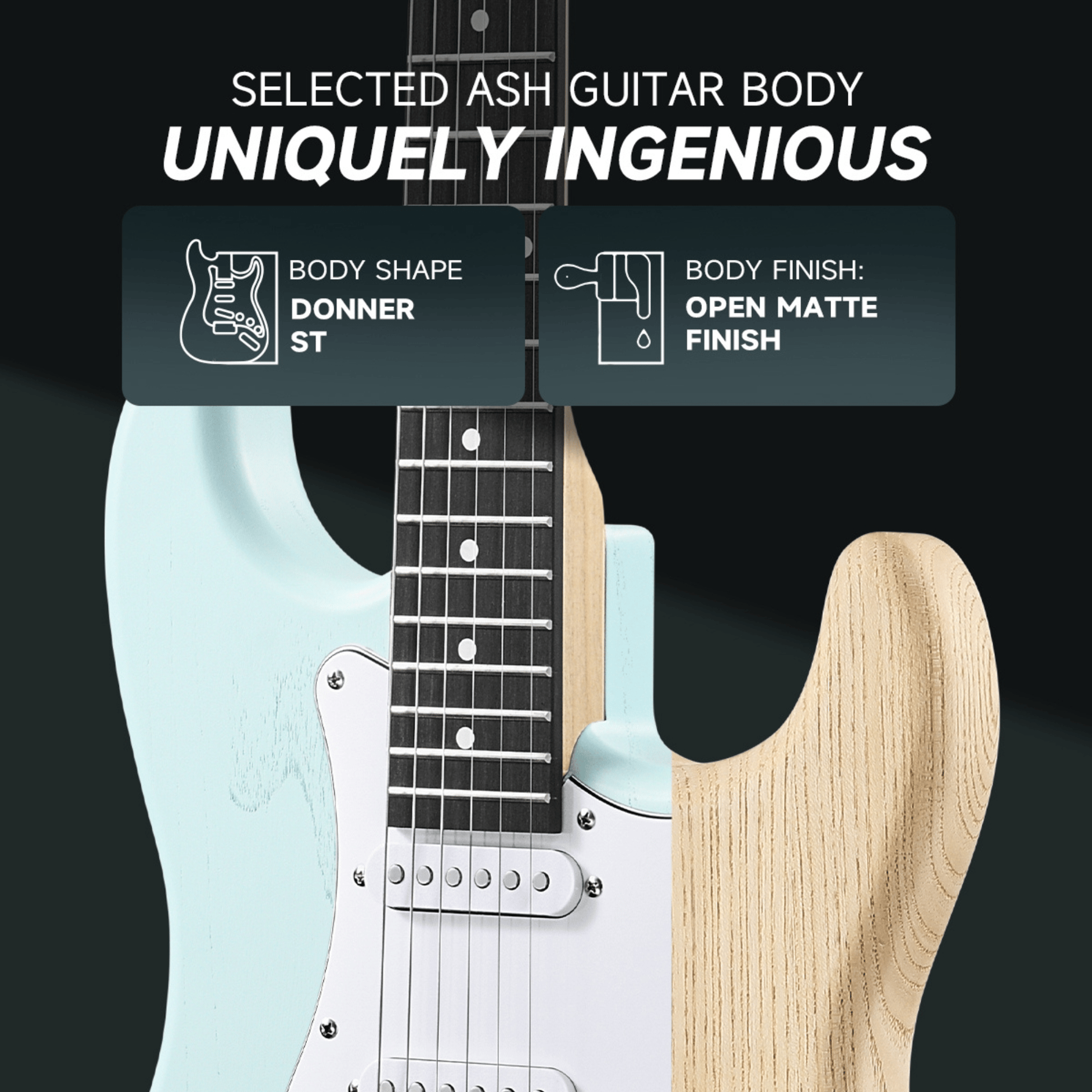 Donner DST-80 ST Elektro Gitar Seti (Surf Green)