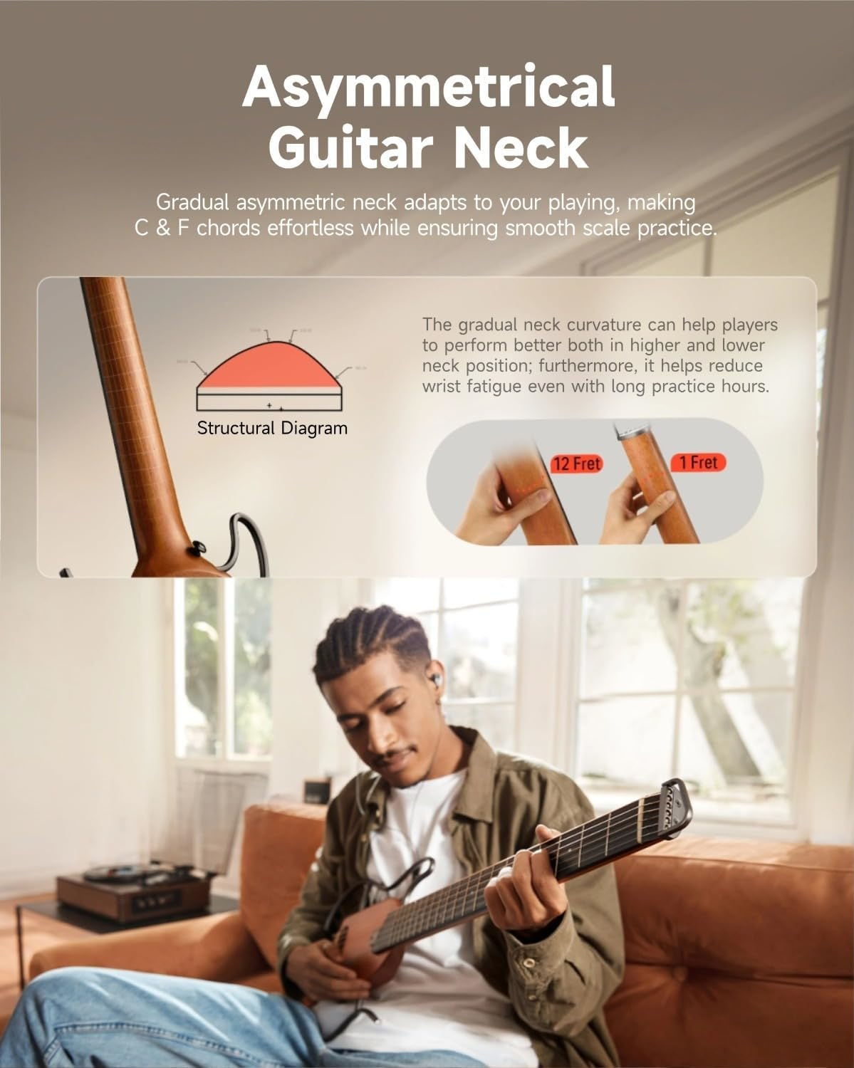 Donner Hush-I SE Special Edition Silent Gitar (Natural)