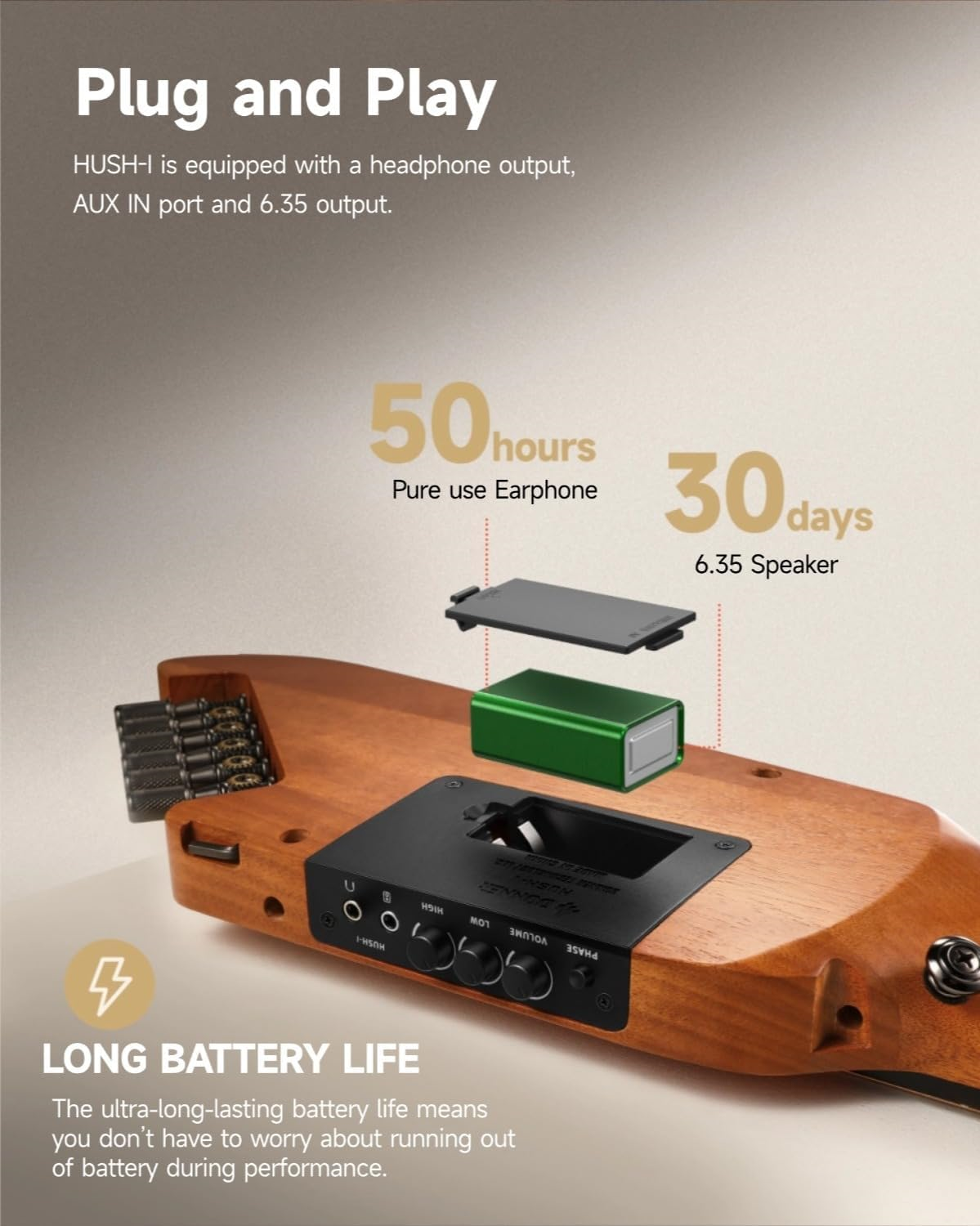 Donner Hush-I SE Special Edition Silent Gitar (Natural)