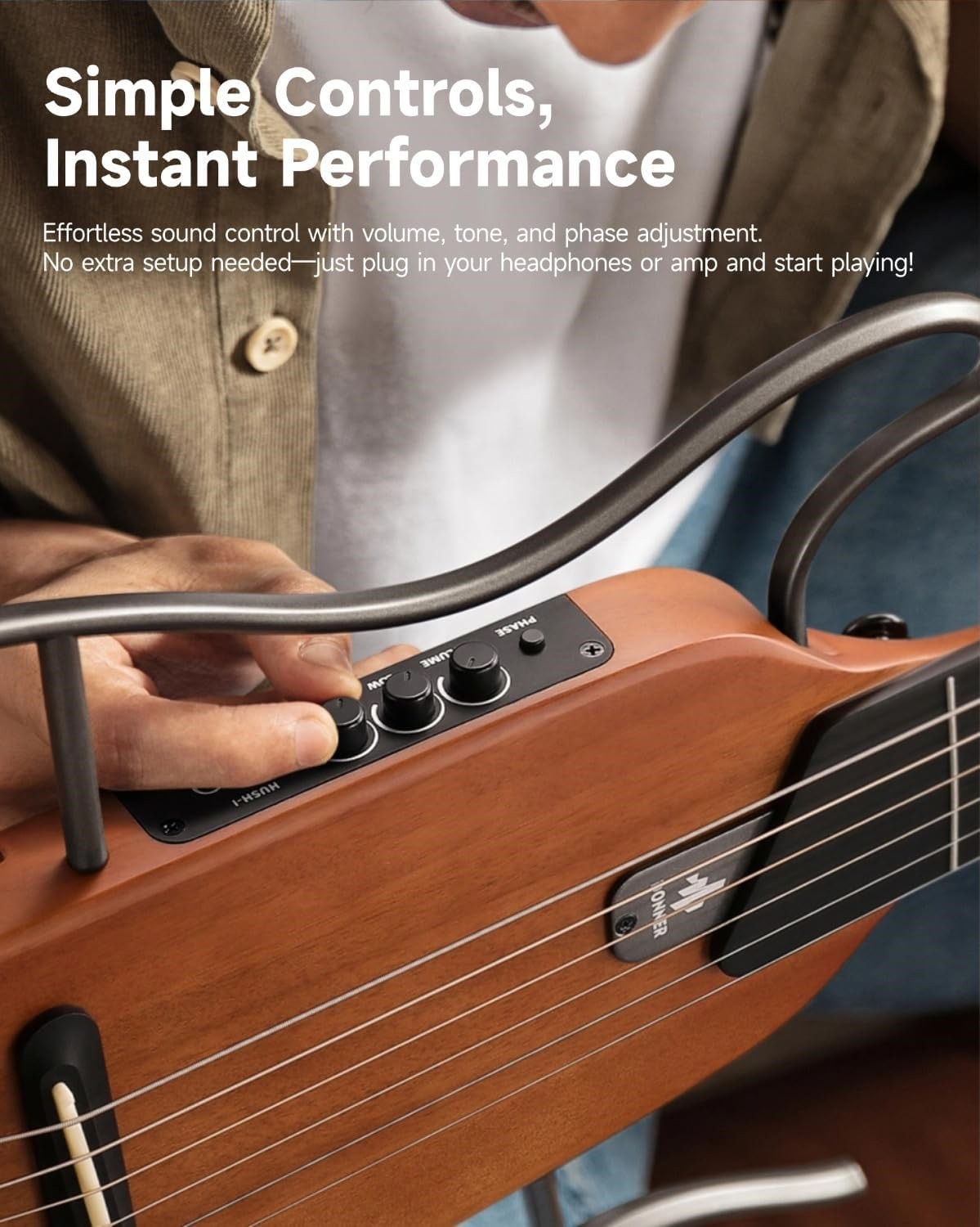 Donner Hush-I SE Special Edition Silent Gitar (Natural)