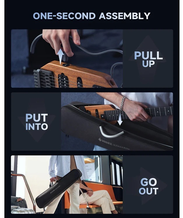 Donner HUSH-X Headless Traveller Elektro Gitar Seti (Sunburst)