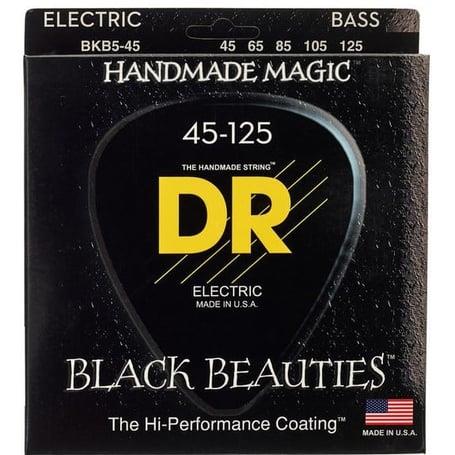 DR Black Beauties Bas Gitar 45-125 Uzun Ömürlü Siyah Takım 5 Tel (El yapımı)