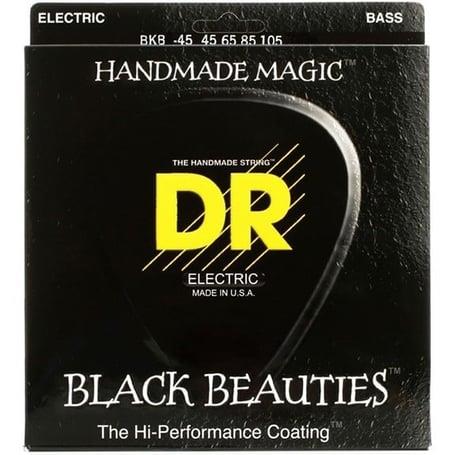 DR Black Beauties BKB-45 Bas Gitar 45-105 Uzun Ömürlü Siyah Takım Tel (El yapımı)