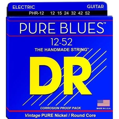 DR Pure Blues Saf Nikel Elektro Gitar 0,12 Takım Tel (El yapımı)