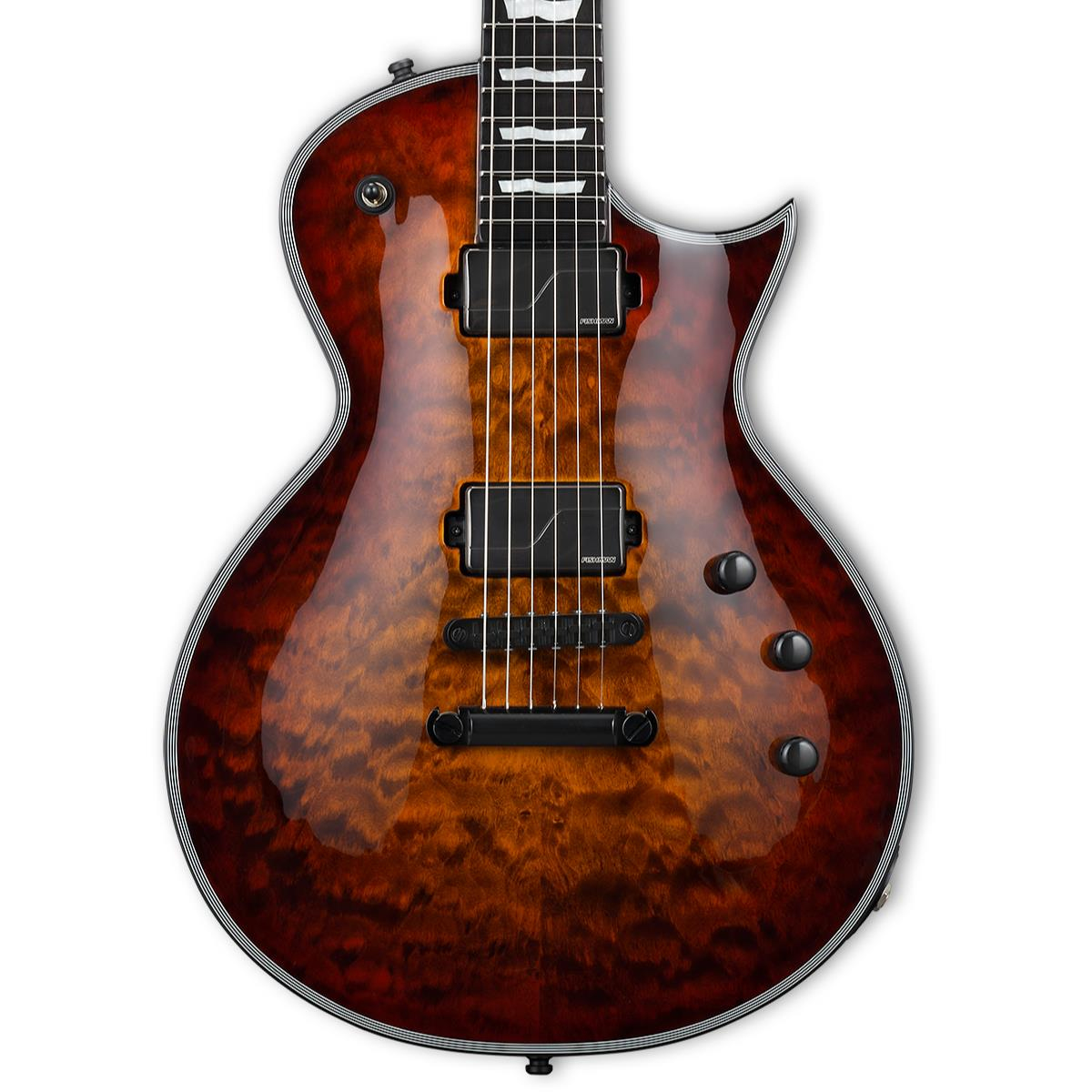 ESP E-II Eclipse Quilted Maple Tiger Eye Sunburst Elektro Gitar